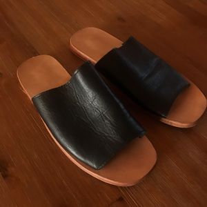 Handmade real leather black sandals in Bali size 7